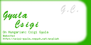 gyula csigi business card